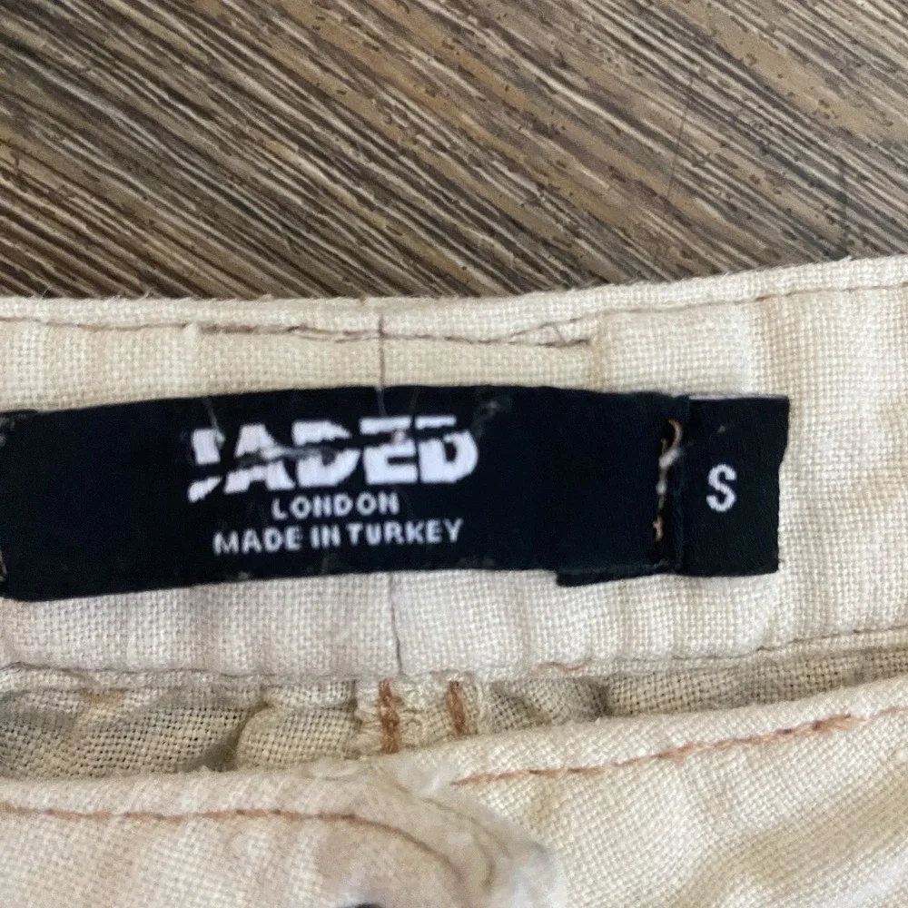 Jaded‎ London Santal Linen Cream Cargo Trousers Pants Size Small S
